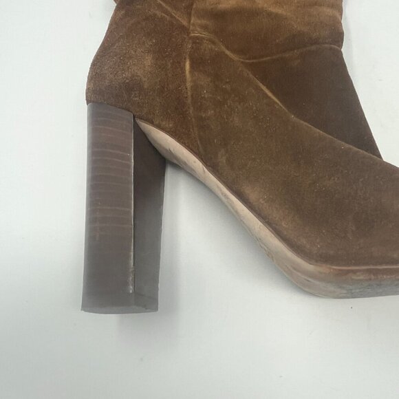 J. Crew heeled brown suede boots tall knee high 7 - Picture 5 of 15
